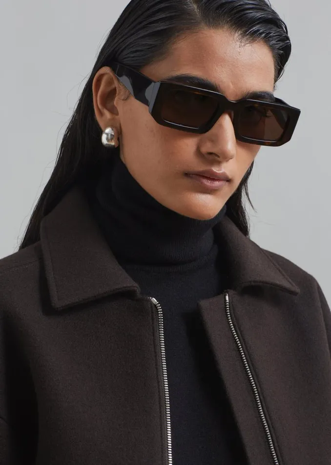 Women The Frankie Shop Outerwear Kerrigan Wool Jacket Brown