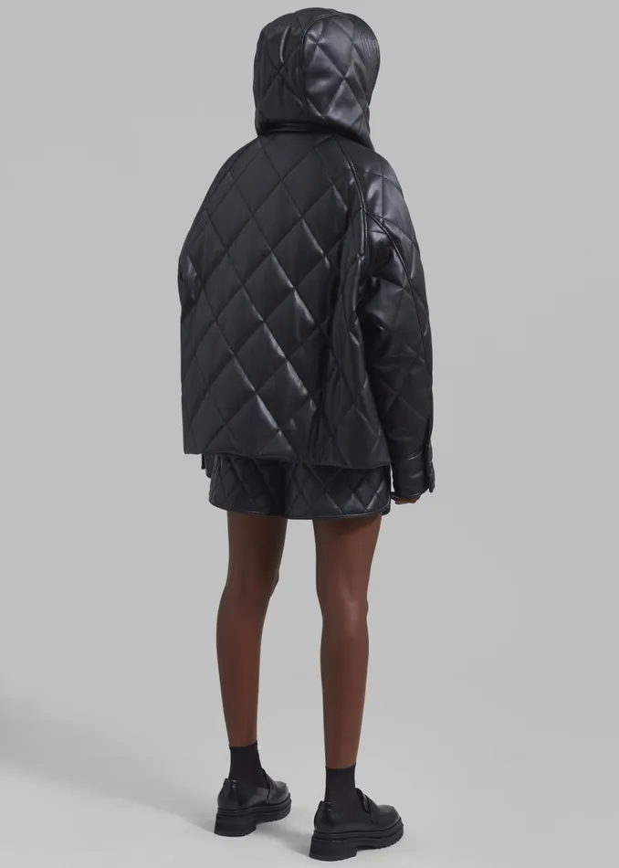 Women The Frankie Shop Outerwear Kingston Faux Leather Quilted Jacket Black