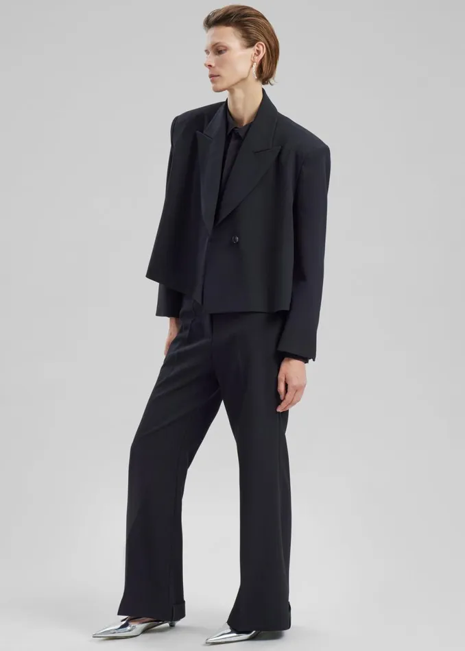 Women The Frankie Shop Outerwear Layne Cropped Blazer Black