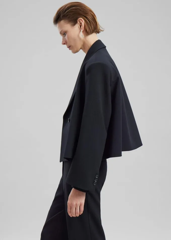 Women The Frankie Shop Outerwear Layne Cropped Blazer Black