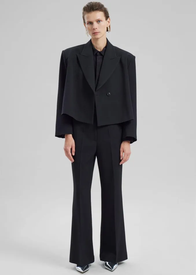 Women The Frankie Shop Outerwear Layne Cropped Blazer Black