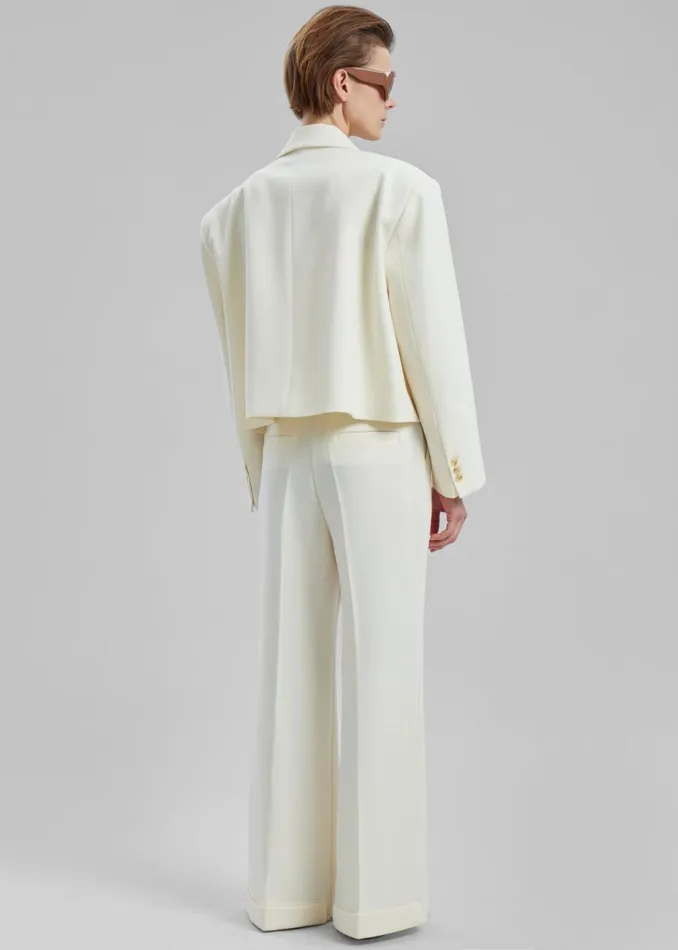 Women The Frankie Shop Outerwear Layne Cropped Blazer Off White