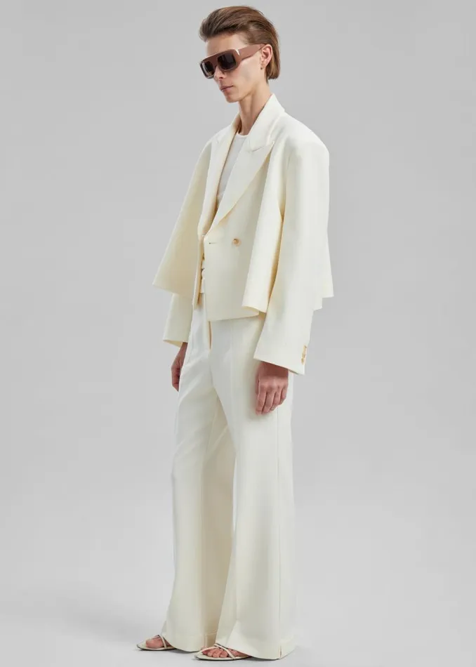 Women The Frankie Shop Outerwear Layne Cropped Blazer Off White
