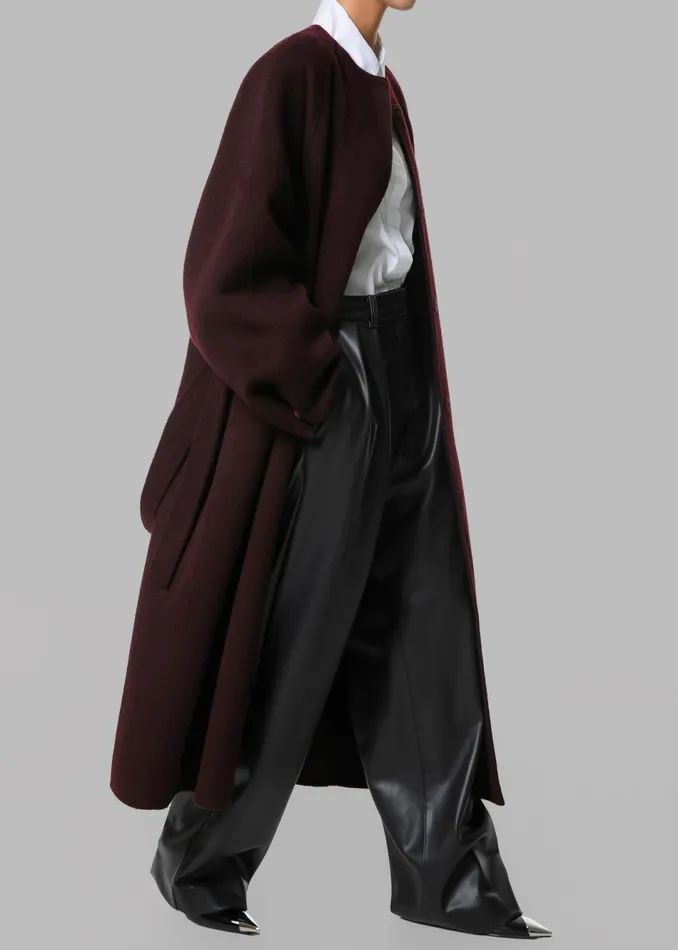 Women The Frankie Shop Outerwear Leon Wool Coat Burgundy