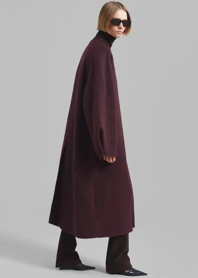 Women The Frankie Shop Outerwear Leon Wool Coat Burgundy