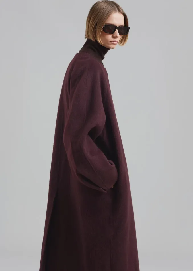 Women The Frankie Shop Outerwear Leon Wool Coat Burgundy