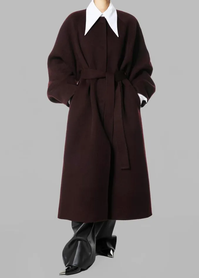 Women The Frankie Shop Outerwear Leon Wool Coat Burgundy