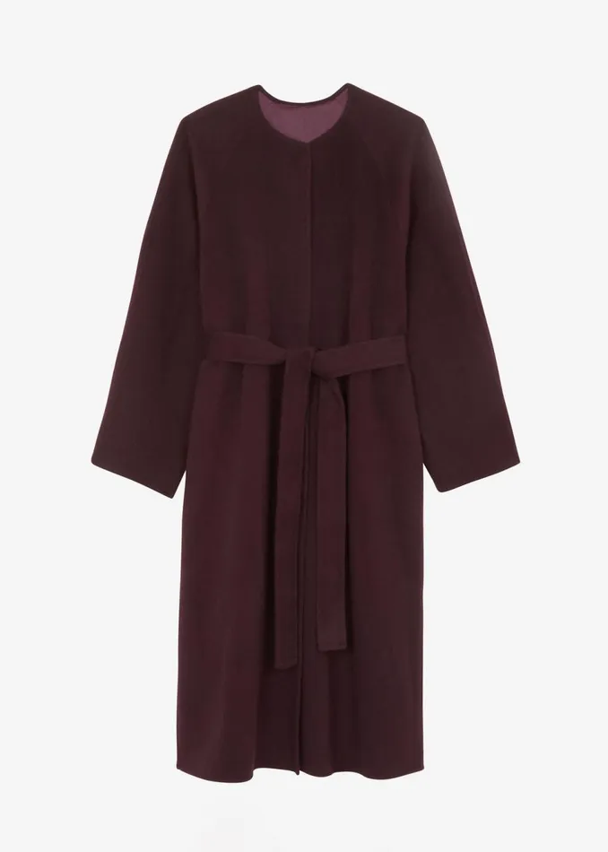 Women The Frankie Shop Outerwear Leon Wool Coat Burgundy