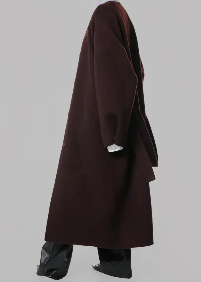 Women The Frankie Shop Outerwear Leon Wool Coat Burgundy