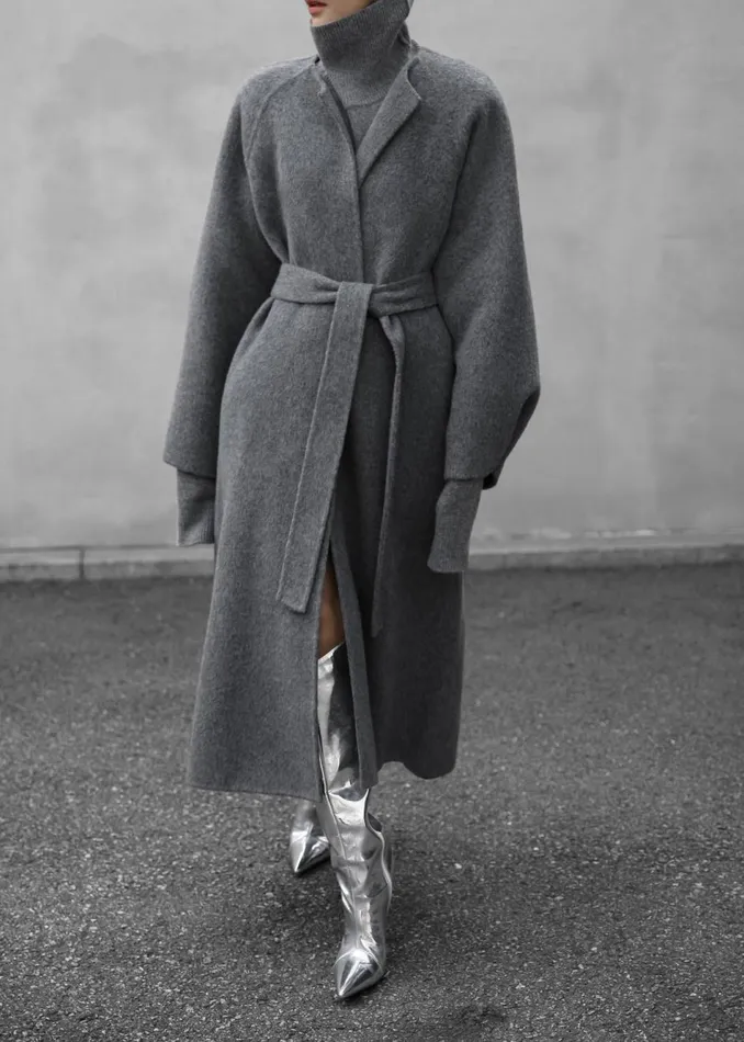 Women The Frankie Shop Outerwear Leon Wool Coat Grey