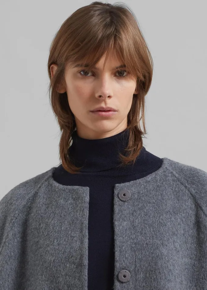 Women The Frankie Shop Outerwear Leon Wool Coat Grey