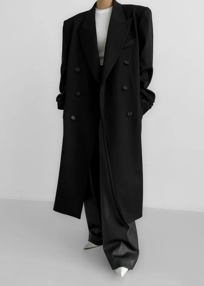 Women The Frankie Shop Outerwear London Double Breasted Coat Black