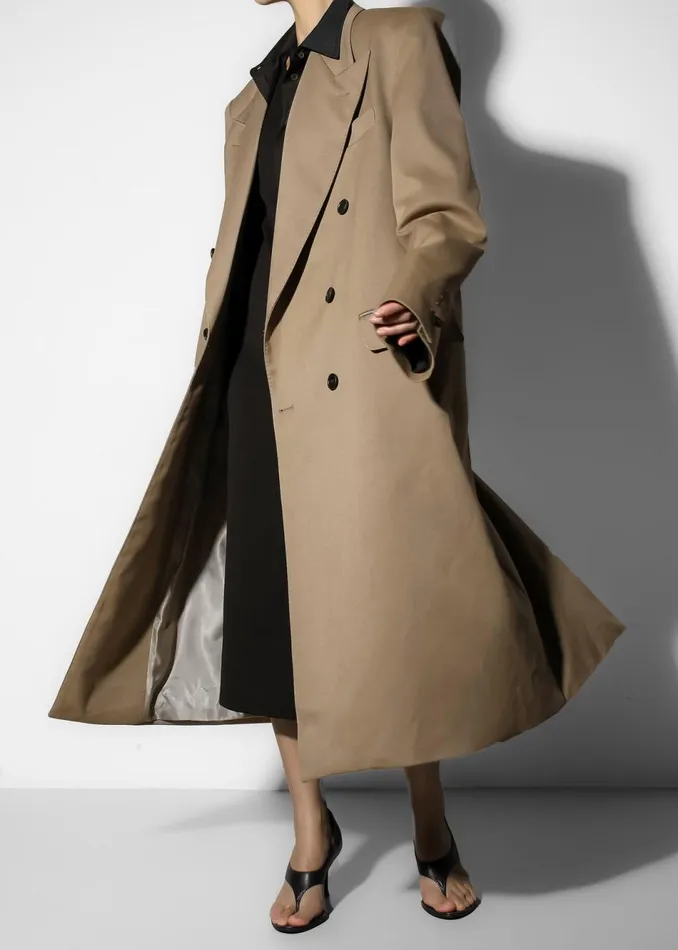 Women The Frankie Shop Outerwear London Double Breasted Coat Taupe