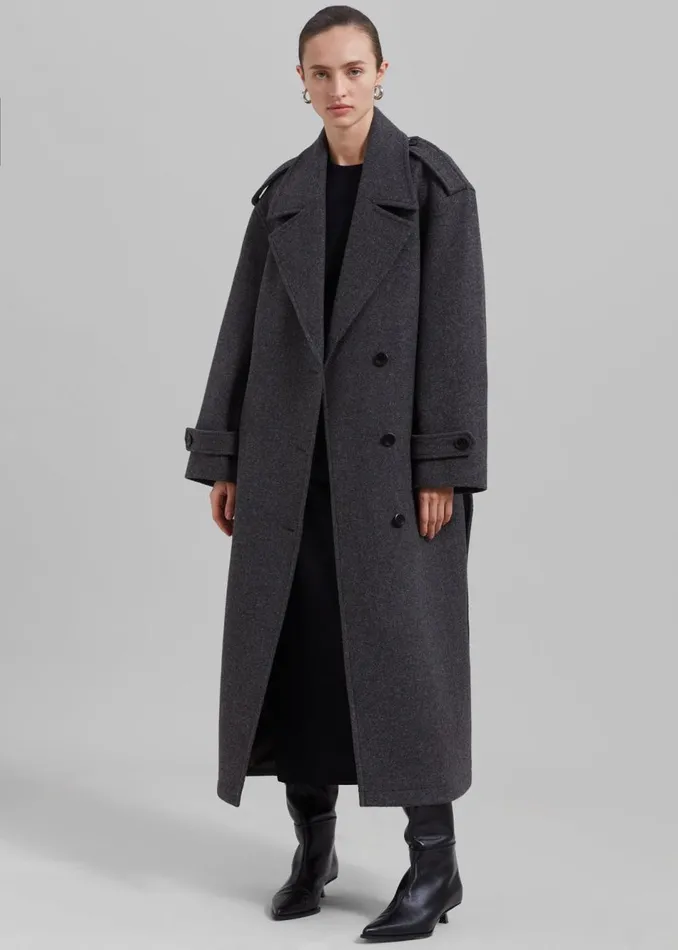 Women The Frankie Shop Outerwear Lorena Coat Charcoal