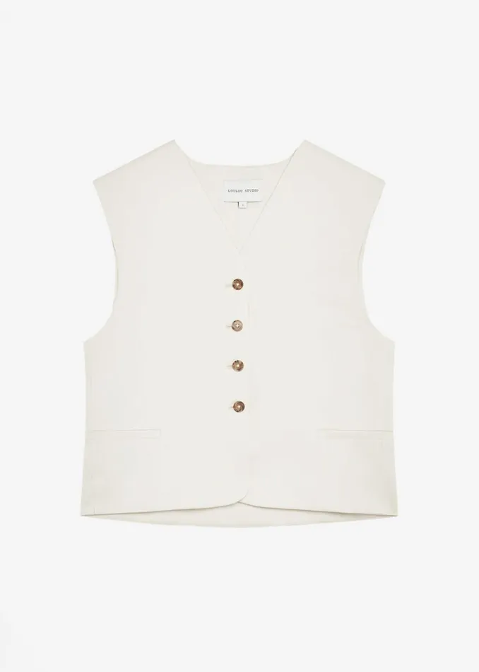 Women The Frankie Shop Outerwear Loulou Studio Iba Vest Frost Ivory