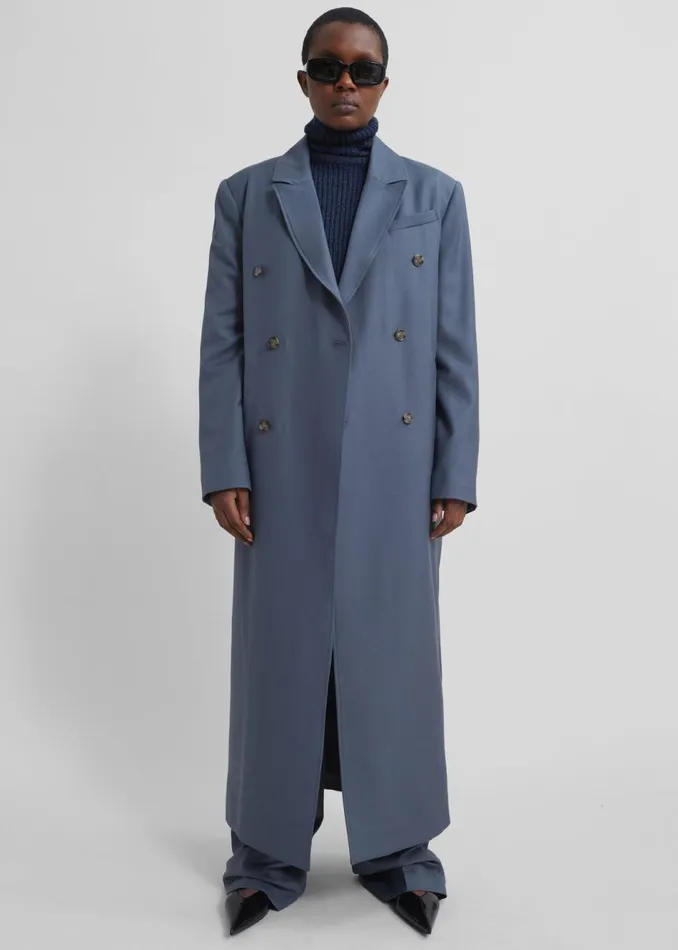 Women The Frankie Shop Outerwear Loulou Studio Maisun Long Coat Fjord Grey