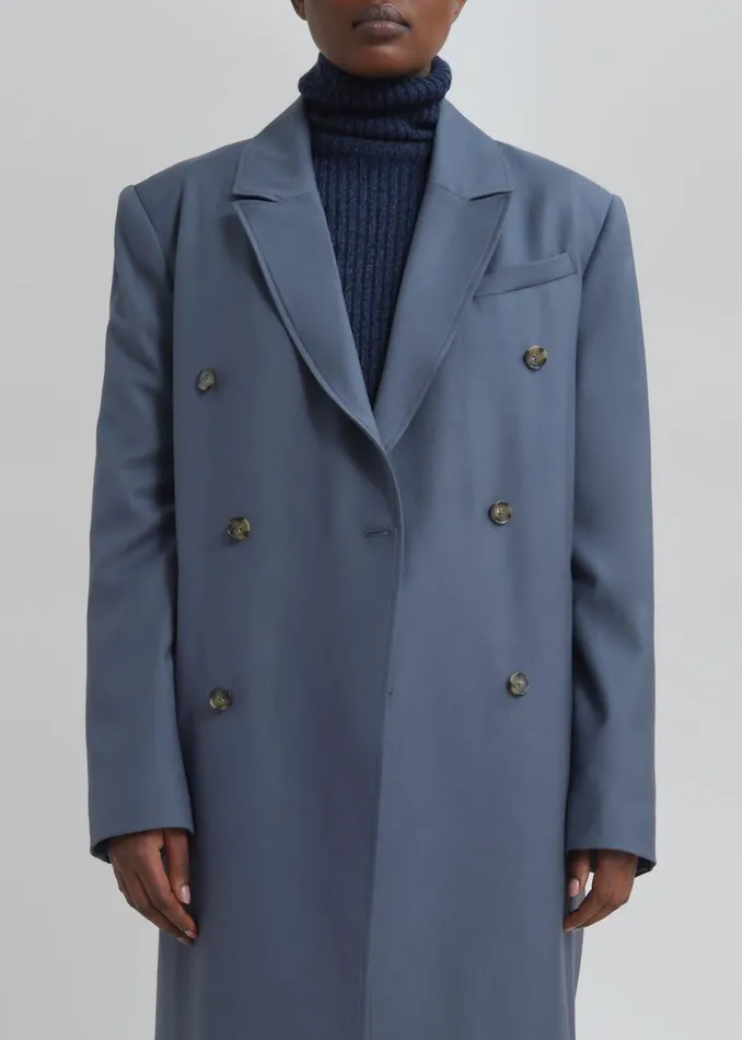 Women The Frankie Shop Outerwear Loulou Studio Maisun Long Coat Fjord Grey