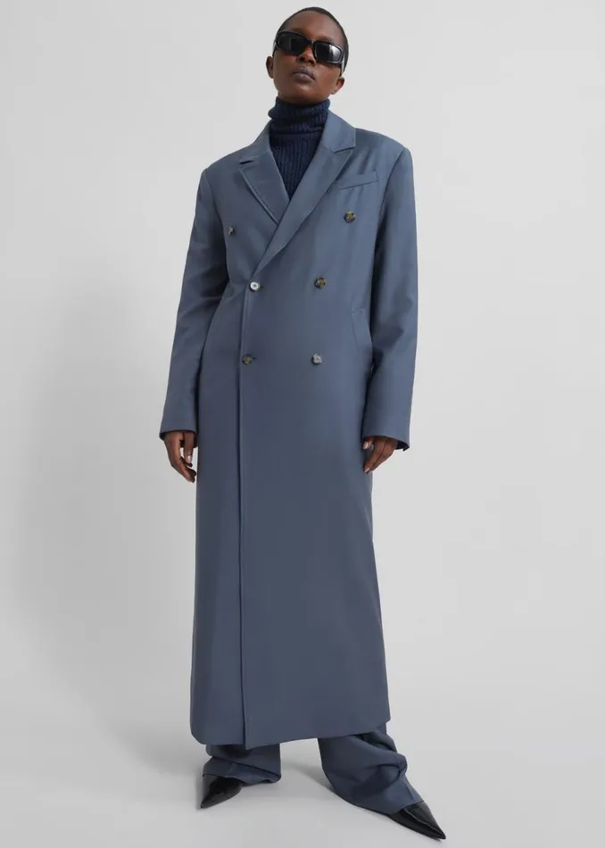 Women The Frankie Shop Outerwear Loulou Studio Maisun Long Coat Fjord Grey