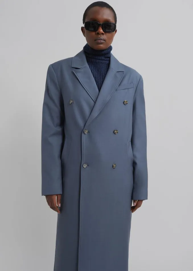 Women The Frankie Shop Outerwear Loulou Studio Maisun Long Coat Fjord Grey
