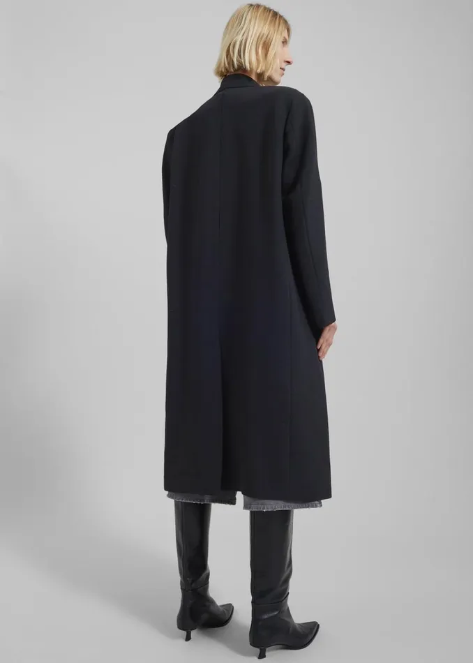 Women The Frankie Shop Outerwear Low Classic Classic Long Coat Black