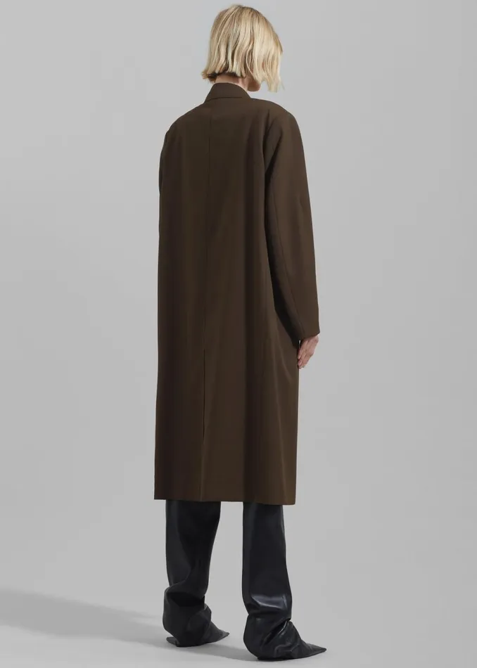 Women The Frankie Shop Outerwear Low Classic Classic Long Coat Khaki