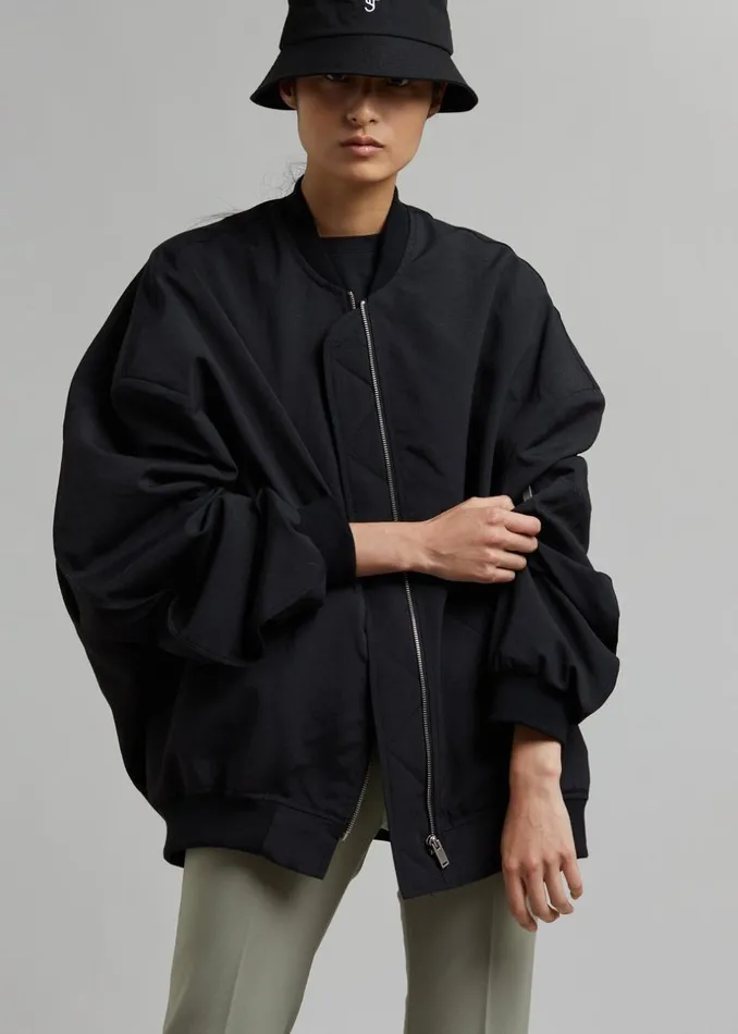 Women The Frankie Shop Outerwear Lumi Bomber Jacket Black