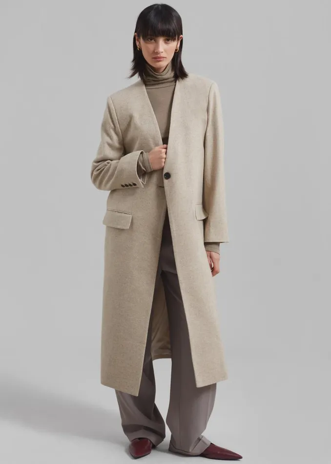 Women The Frankie Shop Outerwear Lyla Wool Coat Beige