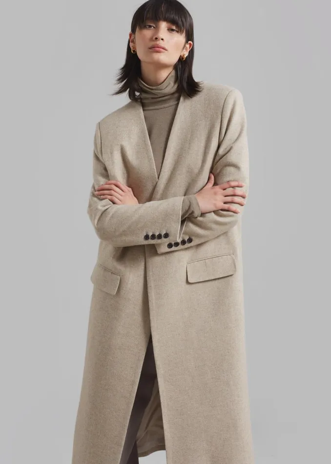 Women The Frankie Shop Outerwear Lyla Wool Coat Beige