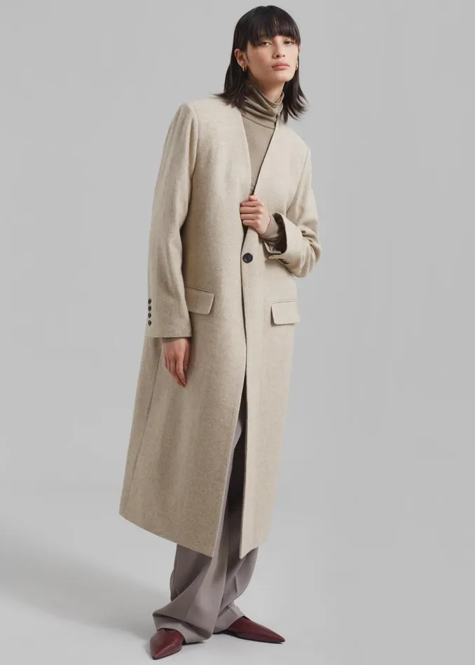 Women The Frankie Shop Outerwear Lyla Wool Coat Beige
