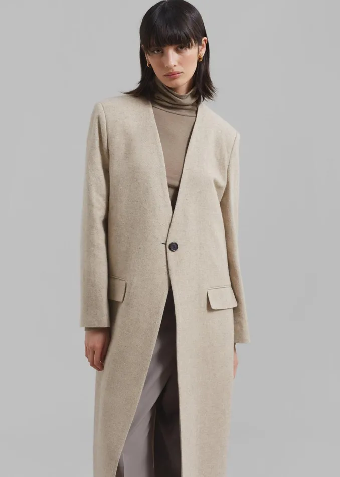 Women The Frankie Shop Outerwear Lyla Wool Coat Beige