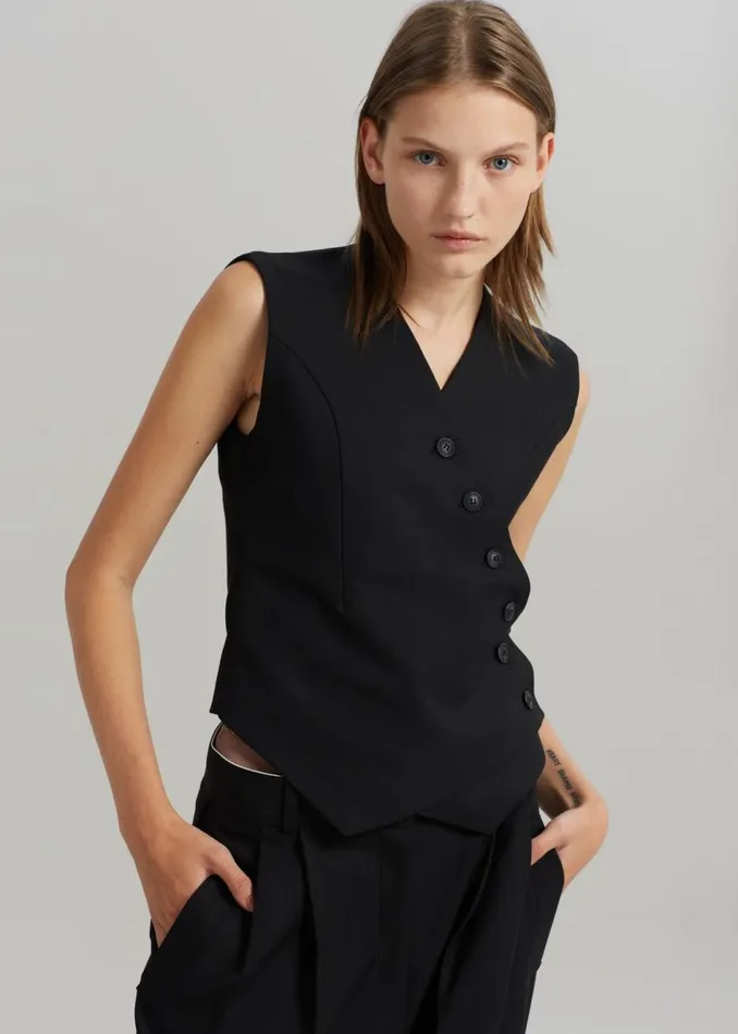 Women The Frankie Shop Outerwear Maesa Cross Vest Black