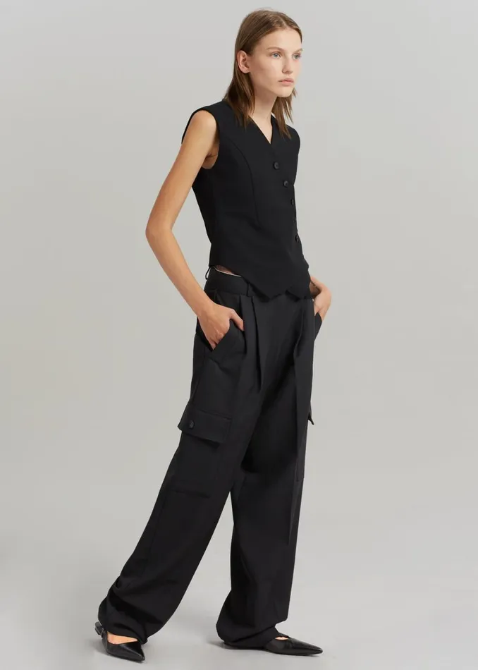 Women The Frankie Shop Outerwear Maesa Cross Vest Black