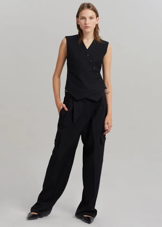 Women The Frankie Shop Outerwear Maesa Cross Vest Black