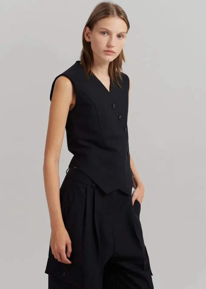 Women The Frankie Shop Outerwear Maesa Cross Vest Black