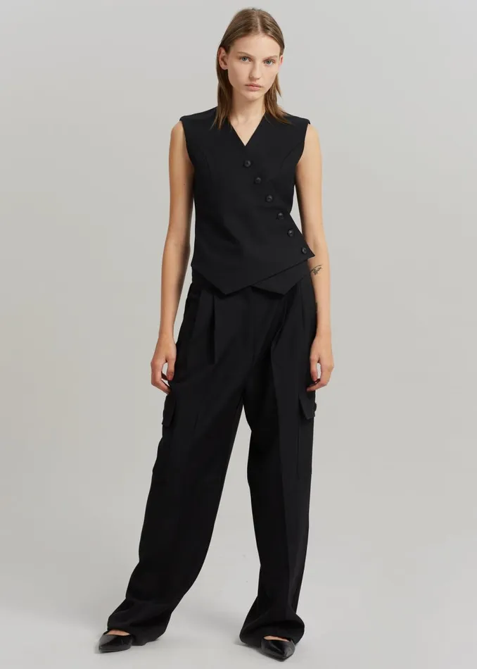Women The Frankie Shop Outerwear Maesa Cross Vest Black
