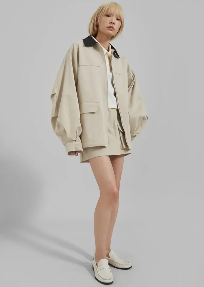 Women The Frankie Shop Outerwear Malia Utility Jacket Beige