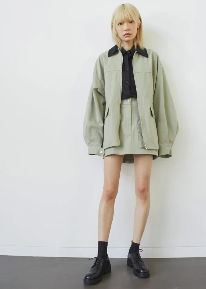 Women The Frankie Shop Outerwear Malia Utility Jacket Khaki