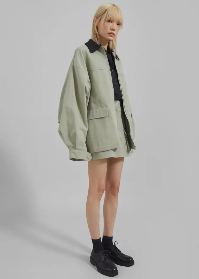 Women The Frankie Shop Outerwear Malia Utility Jacket Khaki