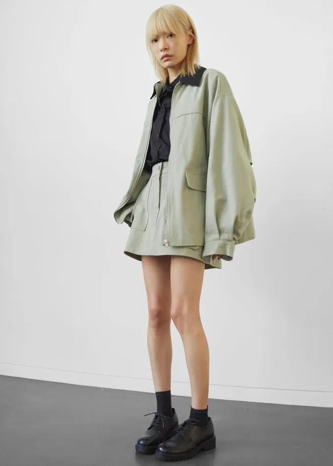 Women The Frankie Shop Outerwear Malia Utility Jacket Khaki