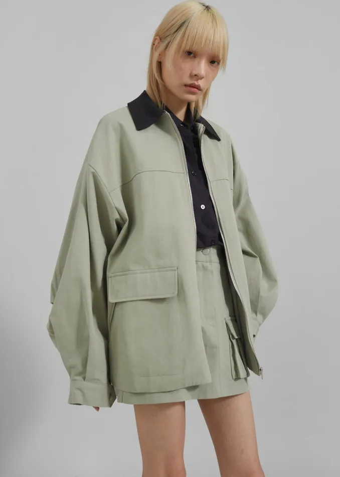 Women The Frankie Shop Outerwear Malia Utility Jacket Khaki