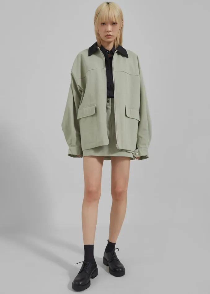 Women The Frankie Shop Outerwear Malia Utility Jacket Khaki