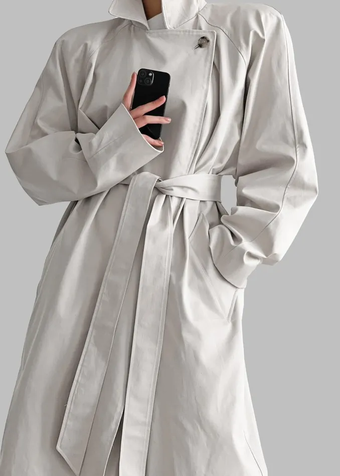 Women The Frankie Shop Outerwear Marisol Box Shoulder Trench Bone