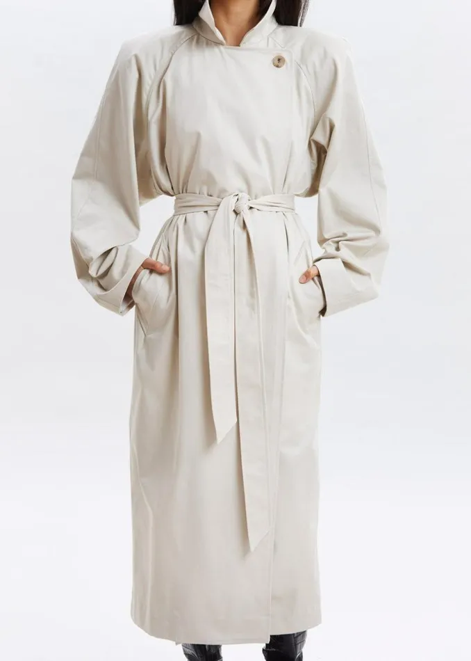Women The Frankie Shop Outerwear Marisol Box Shoulder Trench Bone