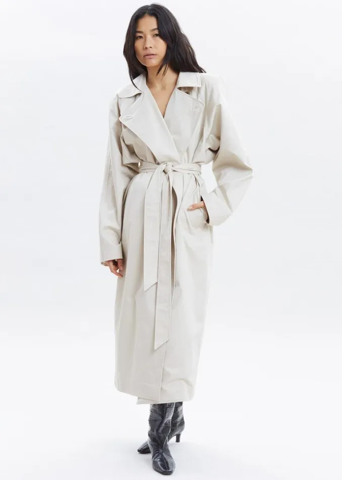 Women The Frankie Shop Outerwear Marisol Box Shoulder Trench Bone