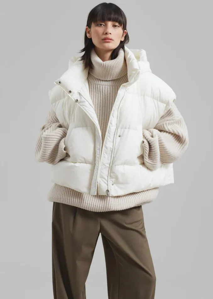 Women The Frankie Shop Outerwear Marla Puffer Vest Cream