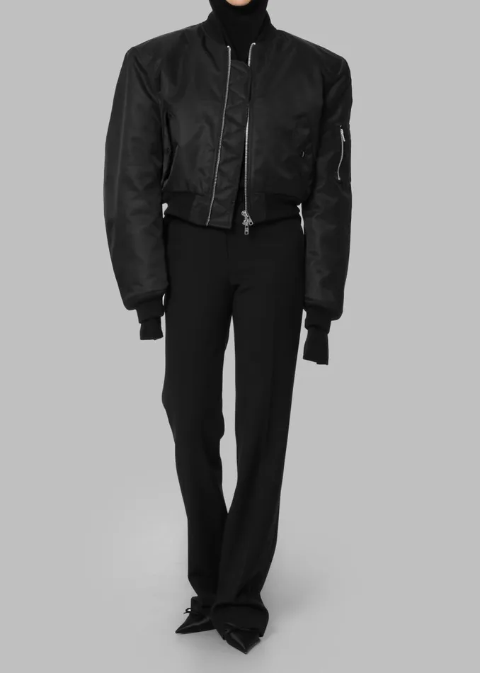 Women The Frankie Shop Outerwear Mati Cropped Padded Bomber Black