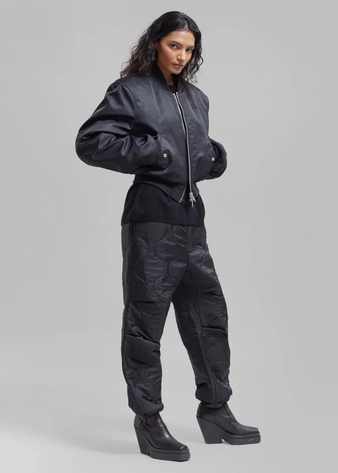 Women The Frankie Shop Outerwear Mati Cropped Padded Bomber Black