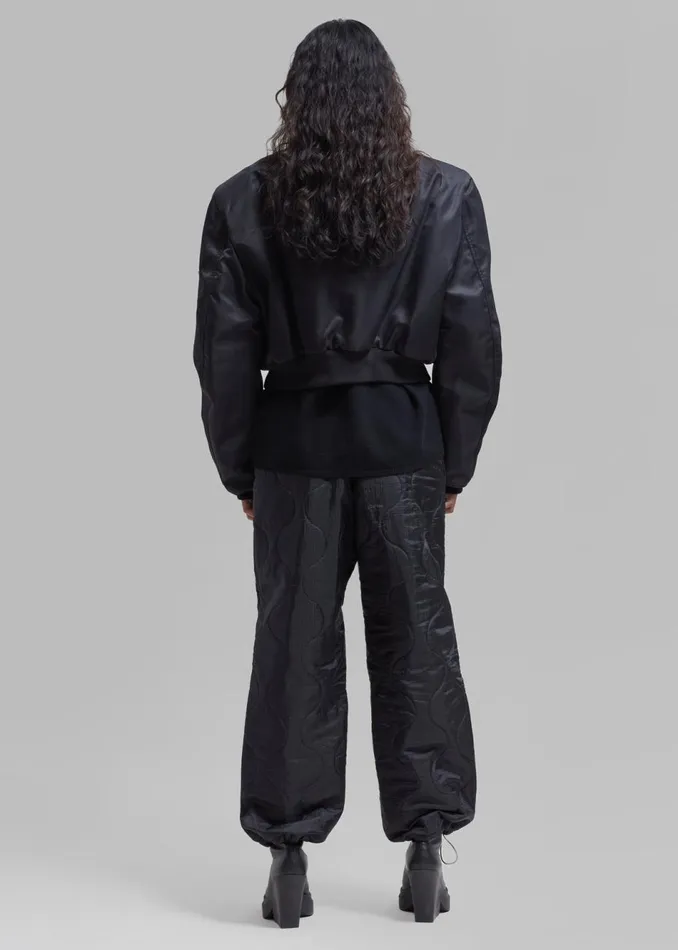 Women The Frankie Shop Outerwear Mati Cropped Padded Bomber Black