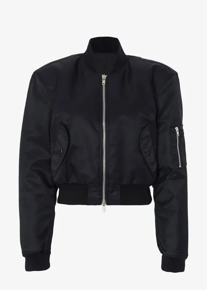 Women The Frankie Shop Outerwear Mati Cropped Padded Bomber Black