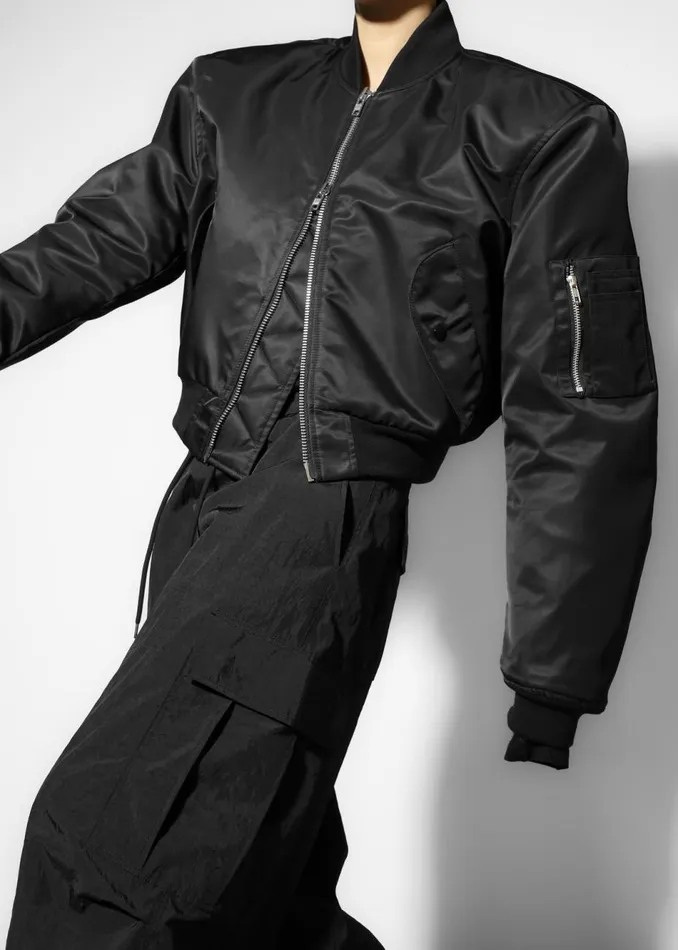 Women The Frankie Shop Outerwear Mati Cropped Padded Bomber Black